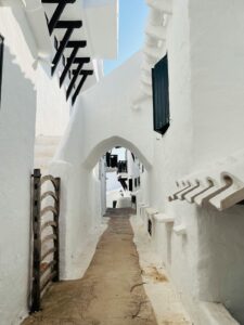 Explore the quaint architecture of Binibeca with its iconic whitewashed alleys and charming atmosphere.